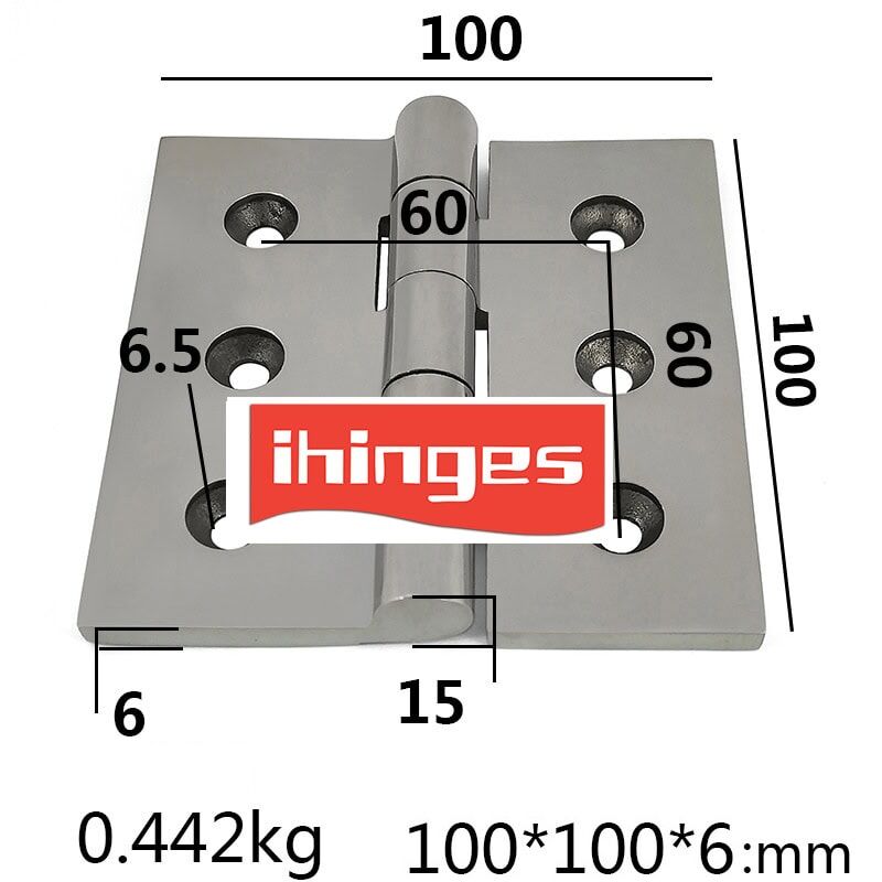 100×100mm 304 Stainless Steel Industrial Hinge