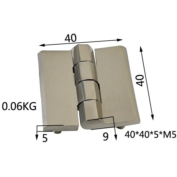 304 Stainless Steel Hinge with Screw Studs 40x40mm – Customizable Mounting Pins ML2-JL201 - Image 2