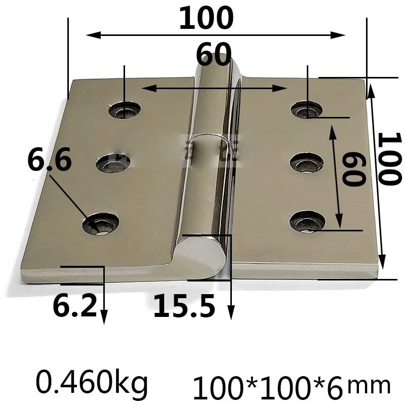 304 Stainless Steel Removable Industrial Hinge 100×100mm – Left/Right Design | Model ML2-JL602-4R/L