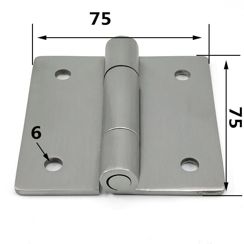 304 Stainless Steel Stamped Hinge 75×75×3mm with Welded Pin – ML2-JL402-2