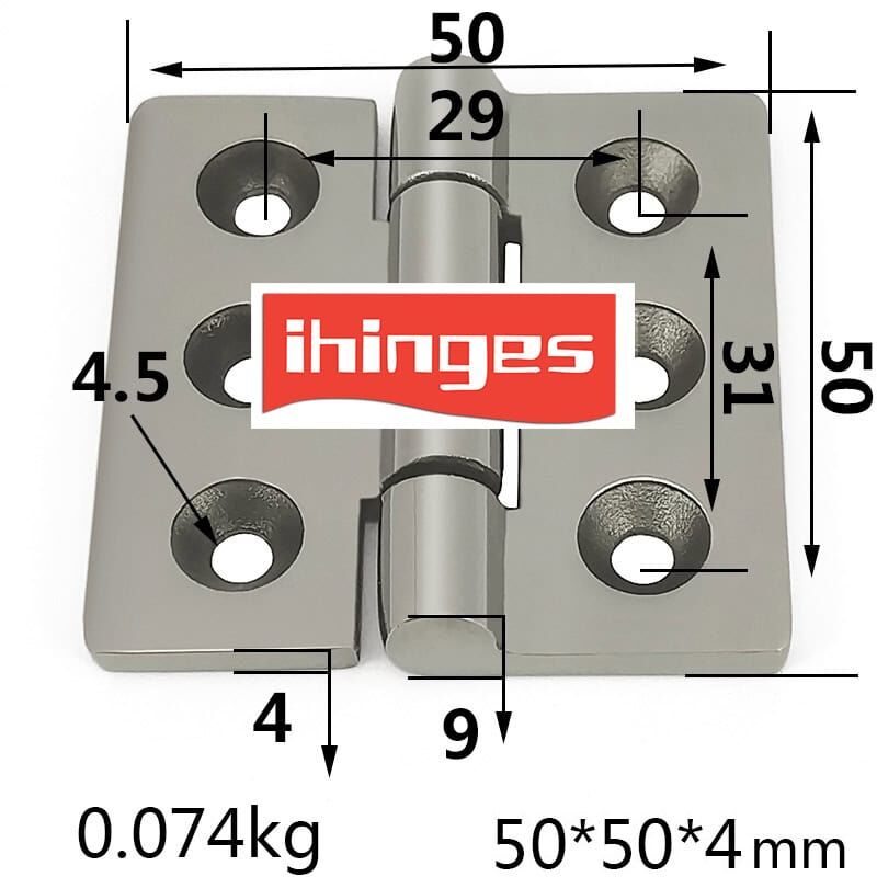 50×50mm 304 Stainless Steel Industrial Hinge ML2-JL104