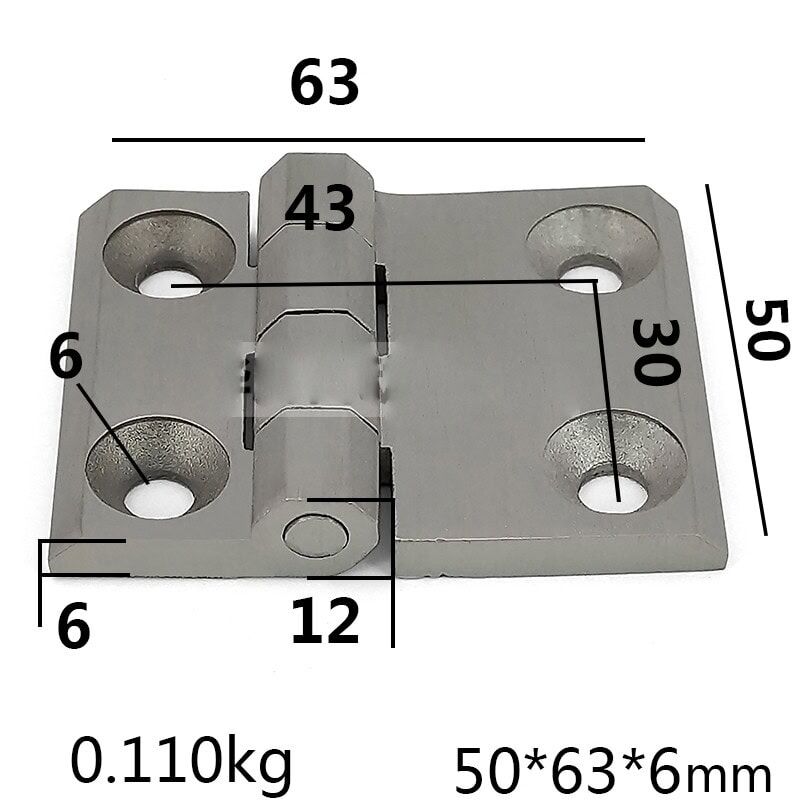 50×63mm Cast Stainless Steel Heavy Duty Hinge | Asymmetrical Countersunk Door Hinge for Outdoor Enclosures – ML2-JL1011-2 - Image 2