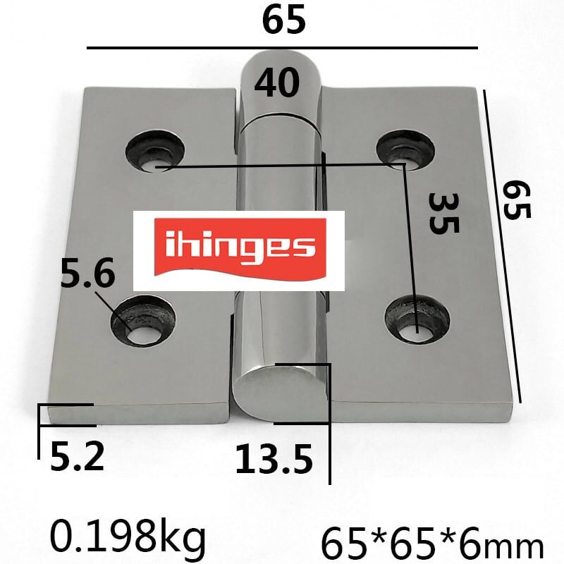 Stainless Steel Industrial Hinge 65×65×5.2mm | Mirror Finish Hinge for Heavy Sheet Metal Applications ML2-JL1012-2 - Image 2
