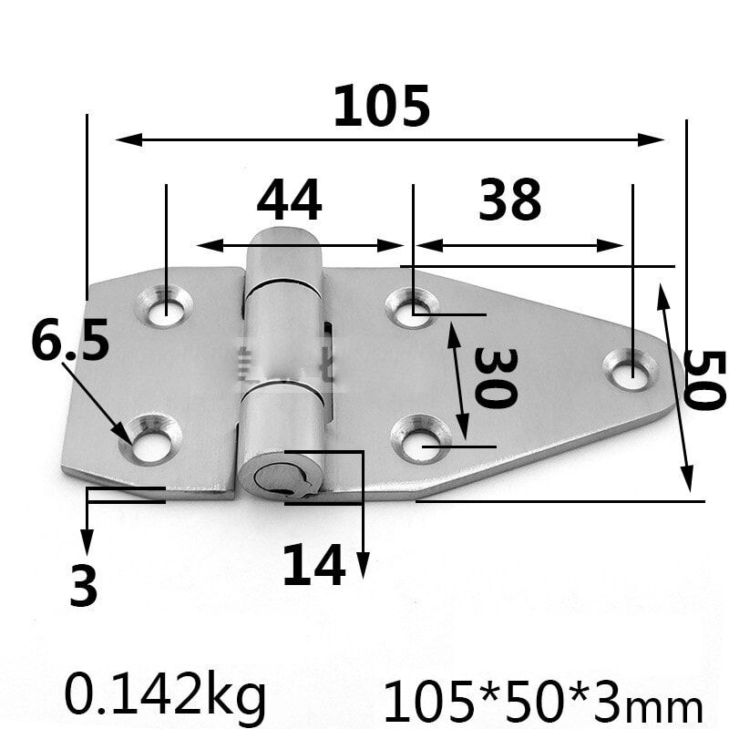 304 Stainless Steel Asymmetrical Hinge for Electrical Cabinets