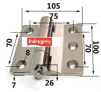 Heavy Duty Detachable Hinge ML2-JL304 | 304 Stainless Steel Industrial Hinge with Mirror Polishing - Image 2