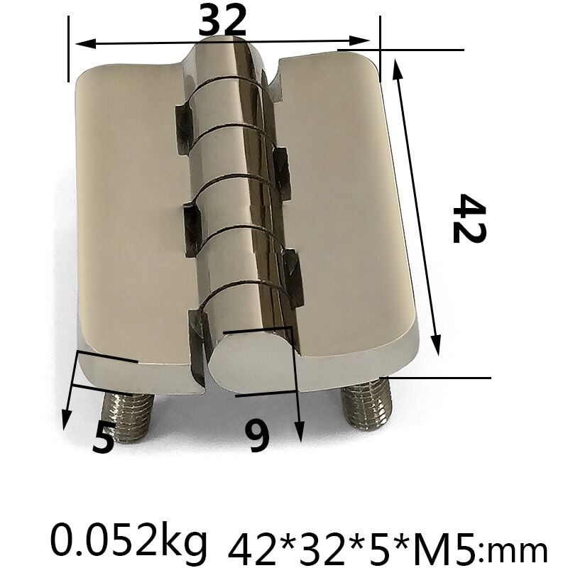 304 Stainless Steel Hinge 42x32mm with M5 Studs ML2-JL204 - Image 2
